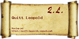 Quitt Leopold névjegykártya